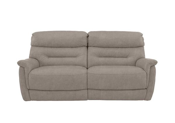 Chicago 3 Seater Fabric Battery Recliner Sofa  Silver | Bed Sava