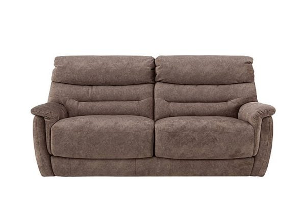 Chicago 3 Seater Fabric Battery Recliner Sofa  Mink | Bed Sava