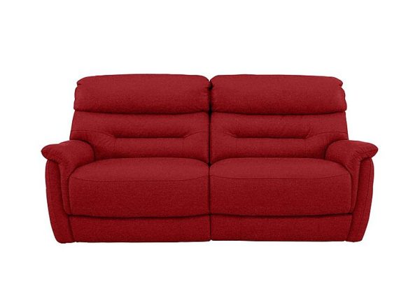 Chicago 3 Seater Fabric Battery Recliner Sofa  Red | Bed Sava