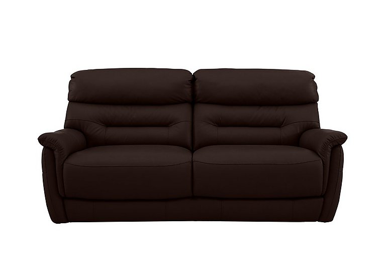 Chicago 3 Seater Leather Sofa - Teak