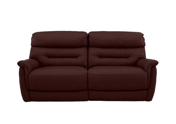 Chicago 3 Seater Leather Battery Recliner Sofa  Burgundy | Bed Sava
