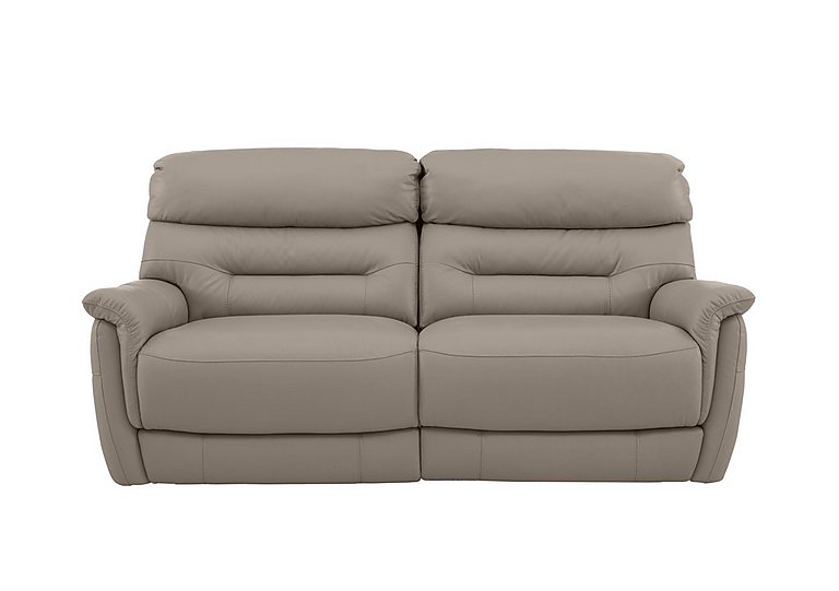 Chicago 3 Seater Leather Battery Recliner Sofa - Silver Grey