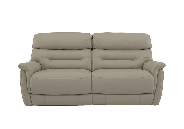 Chicago 3 Seater BV Leather Battery Recliner Sofa - BV Taupe