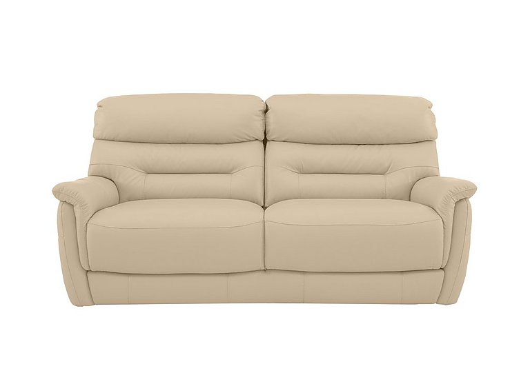 Chicago 3 Seater BV Leather Sofa - BV Bisque