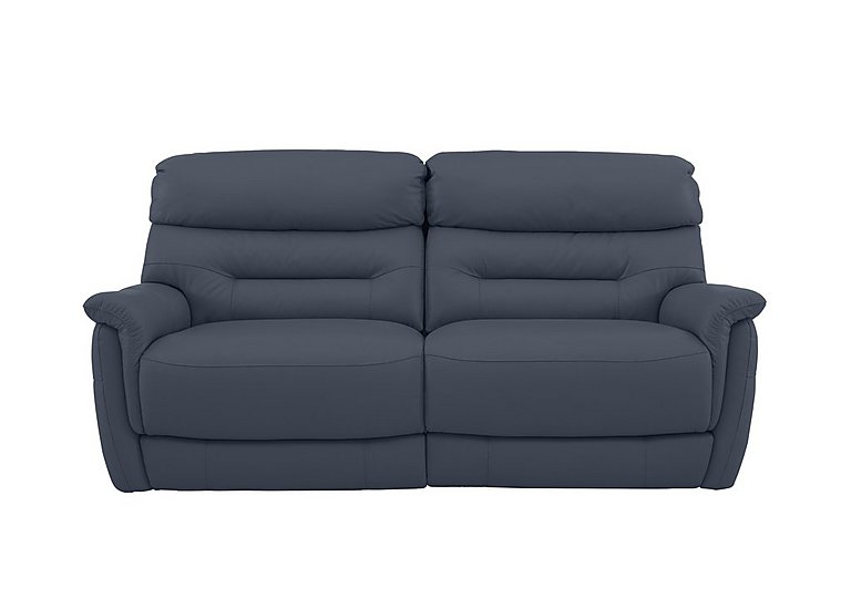Chicago 3 Seater BV Leather Power Recliner Sofa - BV Ocean Blue