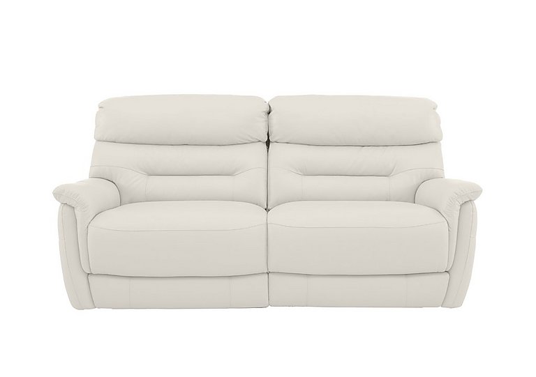 Chicago 3 Seater BV Leather Power Recliner Sofa - BV Star White