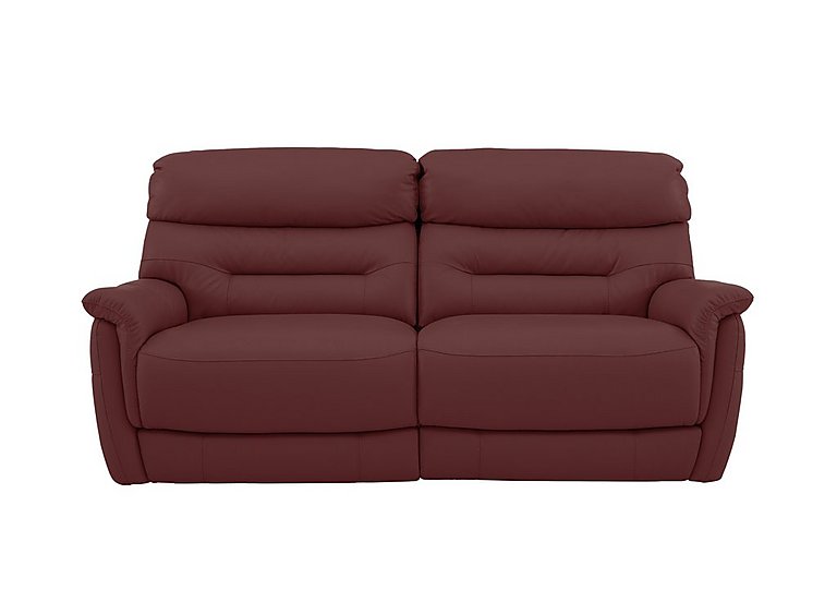 Chicago 3 Seater BV Leather Power Recliner Sofa - BV Deep Red