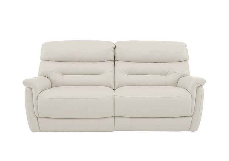 Chicago 3 Seater BV Leather Power Recliner Sofa - Frost