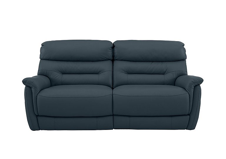 Chicago 3 Seater HW Leather Battery Recliner Sofa - Ocean Blue