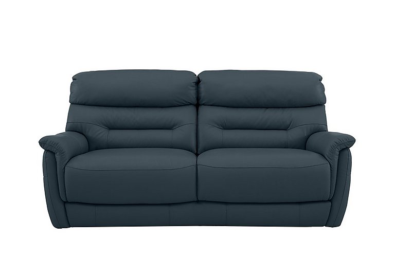 Chicago 3 Seater HW Leather Sofa - Ocean Blue