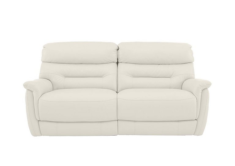 Chicago 3 Seater HW Leather Power Recliner Sofa - Star White