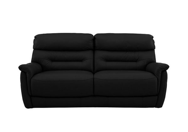 Chicago 3 Seater HW Leather Sofa  Black | Bed Sava