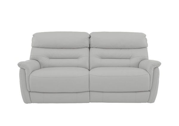Chicago 3 Seater NC Leather Power Recliner Sofa  Grey | Bed Sava