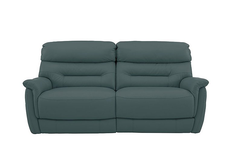 Chicago 3 Seater NC Leather Battery Recliner Sofa - NC Lake Green