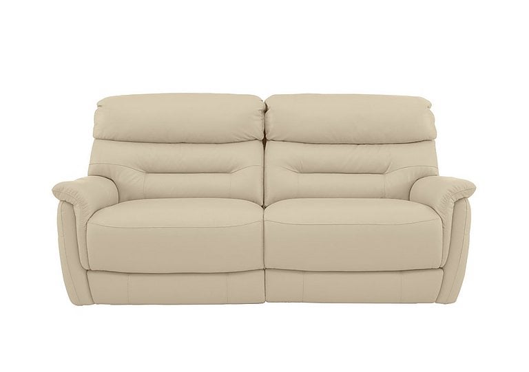 Chicago 3 Seater NC Leather Battery Recliner Sofa - NC Bisque