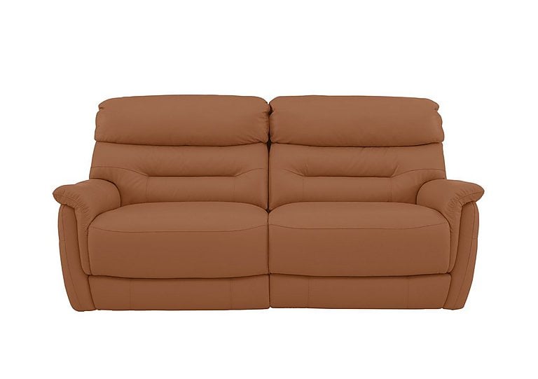 Chicago 3 Seater NC Leather Battery Recliner Sofa - Pecan Brown