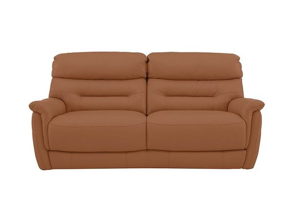 Chicago 3 Seater NC Leather Sofa  Pecan Brown | Bed Sava