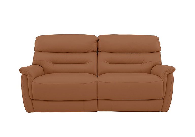 Chicago 3 Seater NC Leather Power Recliner Sofa - Pecan Brown