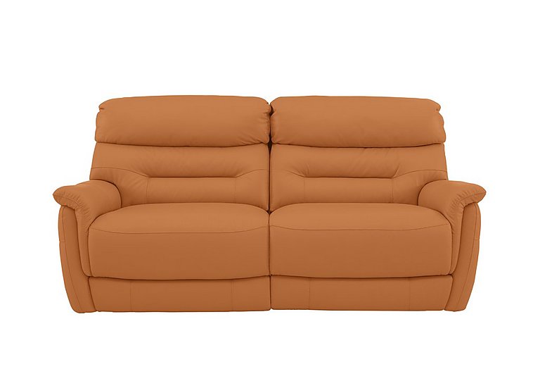Chicago 3 Seater NC Leather Battery Recliner Sofa - NC Honey Yellow