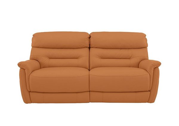 Chicago 3 Seater NC Leather Power Recliner Sofa  NC Honey Yellow | Bed Sava