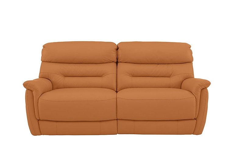 Chicago 3 Seater NC Leather Power Recliner Sofa - NC Honey Yellow