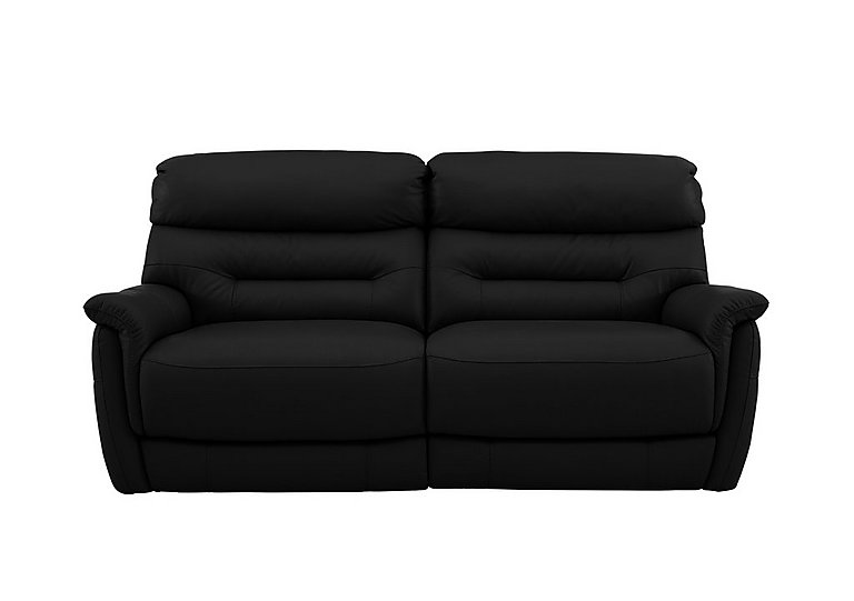 Chicago 3 Seater NC Leather Battery Recliner Sofa - Black