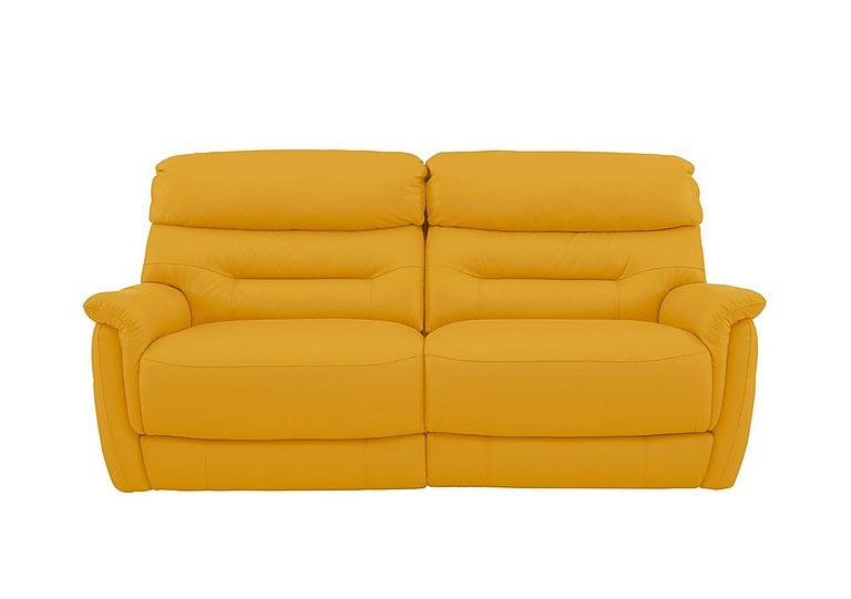 Chicago 3 Seater NC Leather Battery Recliner Sofa - Sunflower