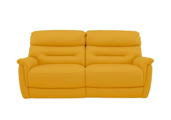 Chicago 3 Seater NC Leather Power Recliner Sofa  Sunflower | Bed Sava