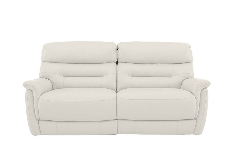 Chicago 3 Seater NC Leather Battery Recliner Sofa - NC Star White