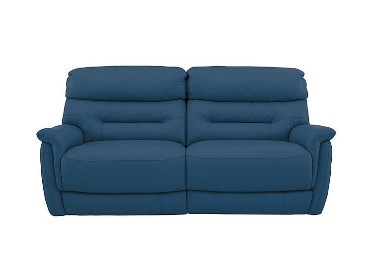 Chicago 3 Seater NC Leather Power Recliner Sofa - Carribean Sea