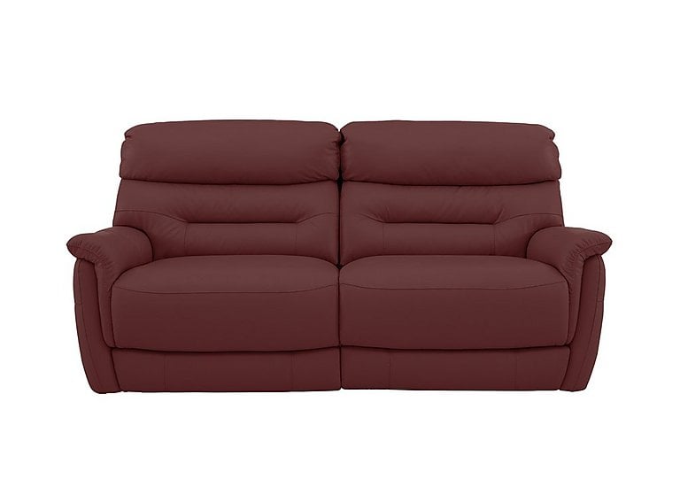 Chicago 3 Seater NC Leather Battery Recliner Sofa - NC Deep Red