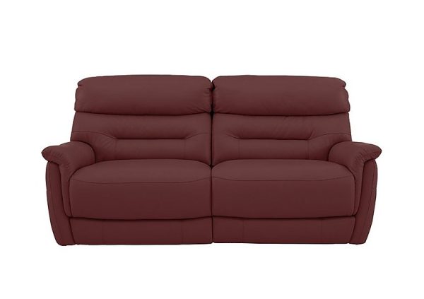 Chicago 3 Seater NC Leather Power Recliner Sofa  NC Deep Red | Bed Sava