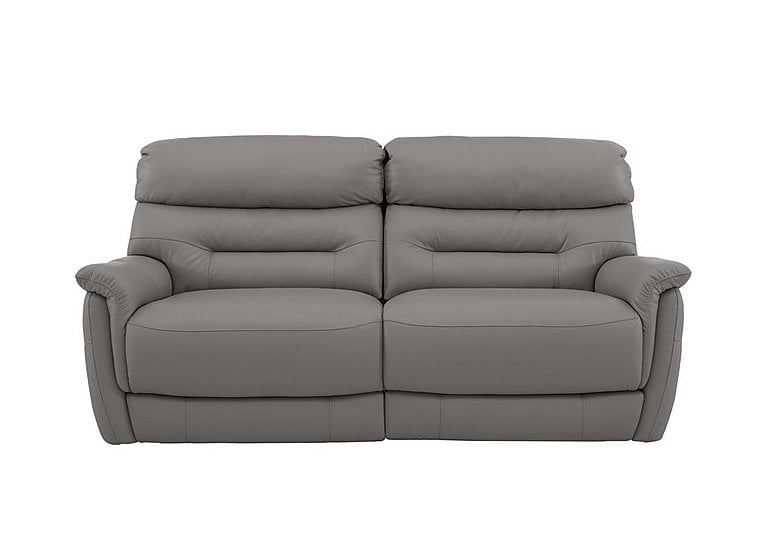 Chicago 3 Seater NC Leather Battery Recliner Sofa - Sleet