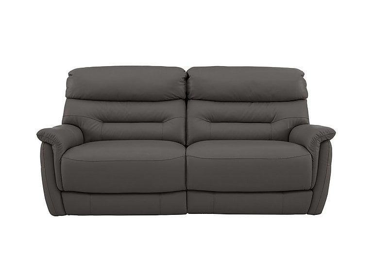 Chicago 3 Seater NC Leather Power Recliner Sofa - Charcoal Grey