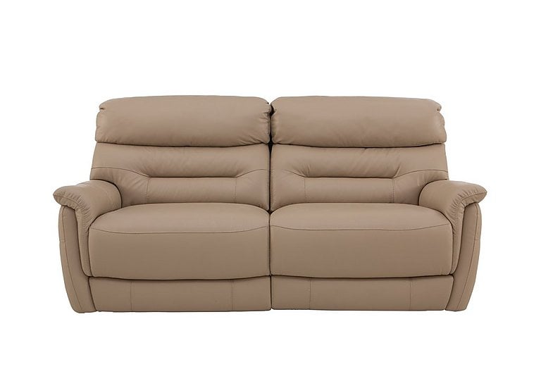 Chicago 3 Seater NC Leather Battery Recliner Sofa - NC Pebble