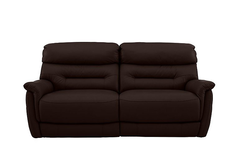 Chicago 3 Seater SK Leather Battery Recliner Sofa - Dark Brown