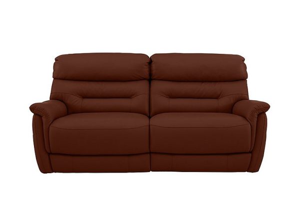 Chicago 3 Seater SK Leather Battery Recliner Sofa  Cumin | Bed Sava
