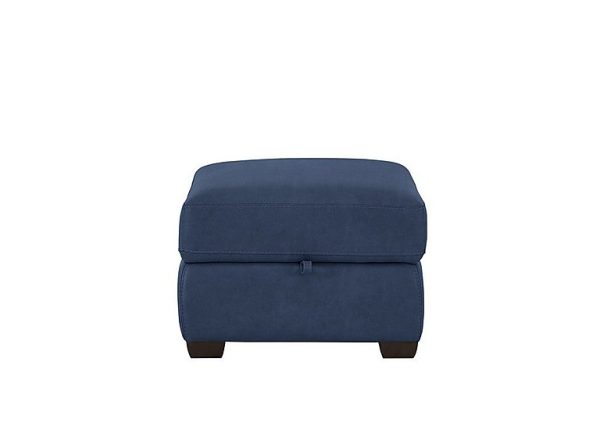 Chicago Fabric Storage Footstool  Blue | Bed Sava