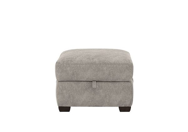 Chicago Fabric Storage Footstool  Grey | Bed Sava