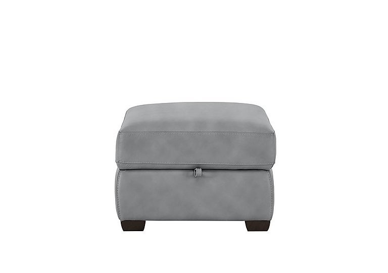 Chicago Fabric Storage Footstool - Bluish Grey