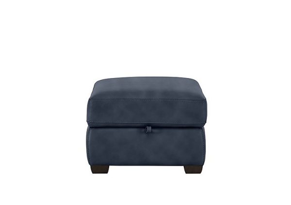 Chicago Fabric Storage Footstool  R23 Blue | Bed Sava