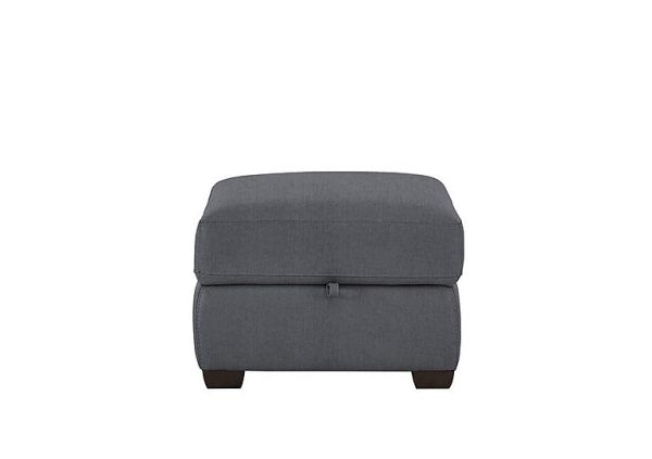 Chicago Fabric Storage Footstool  Iron Grey | Bed Sava