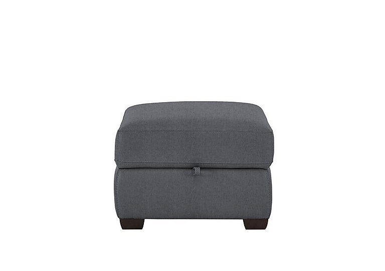 Chicago Fabric Storage Footstool - Iron Grey