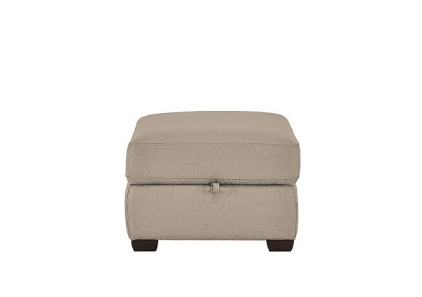 Chicago Fabric Storage Footstool  R28 Beige | Bed Sava