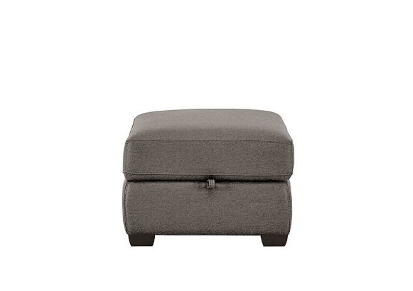 Chicago Fabric Storage Footstool  Charcoal Grey | Bed Sava