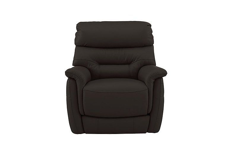 Chicago BV Leather Armchair with Battery Recliner - Dark Chocolate