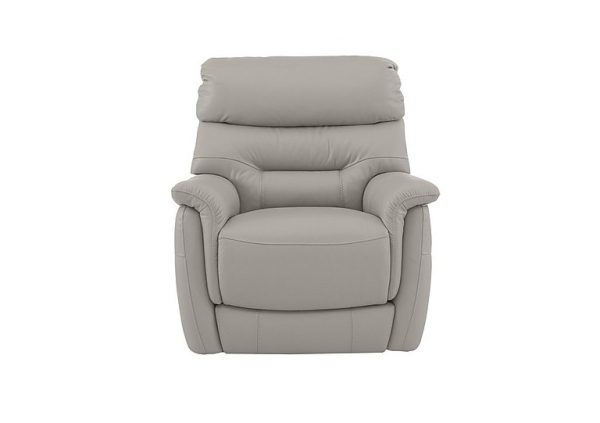 Chicago HW Leather Armchair with Battery Recliner  Grey | Bed Sava