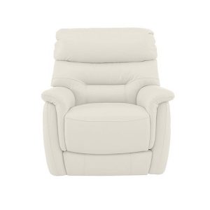 Chicago HW Leather Power Recliner Armchair  Star White | Bed Sava