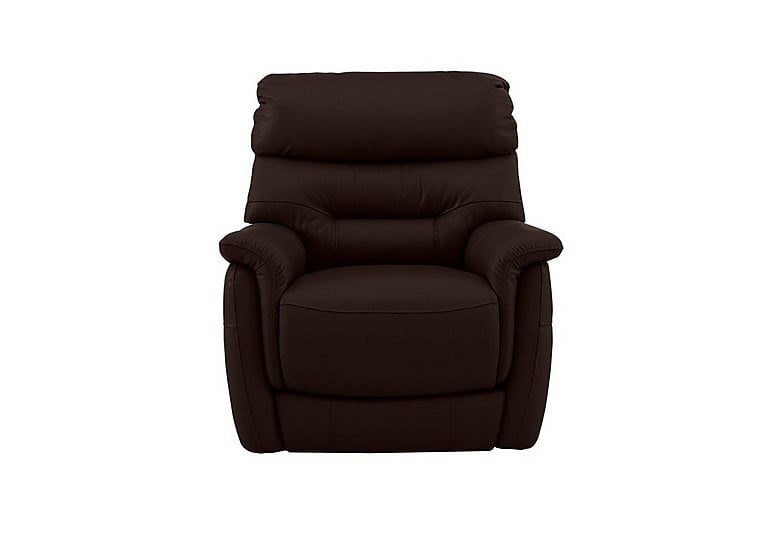 Chicago SK Leather Armchair with Battery Recliner - Dark Brown