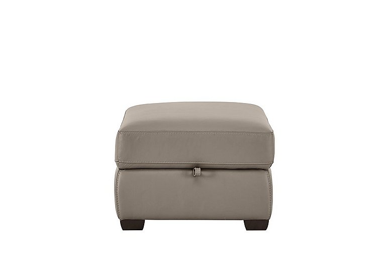 Chicago Leather Storage Stool - Silver Grey